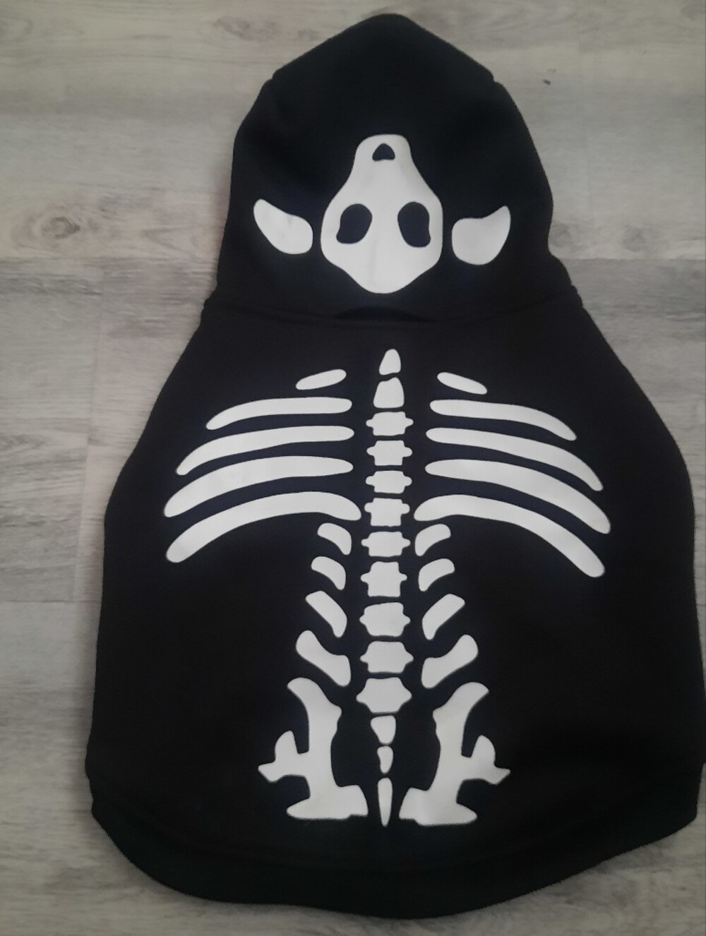 Victoria's Secret PINK Black Skeleton Print Hooded Pet Sweatshirt